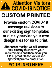 Covid-19 Plastic Signs - Pre-designed & Custom