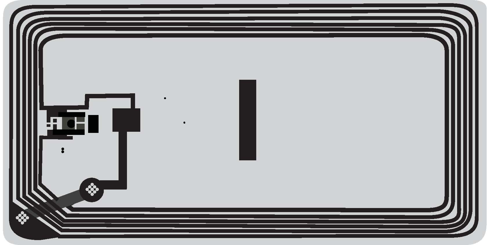 Rfid Rectangular Label Rectangle HF RFID Library Label - Item: RRF-000002